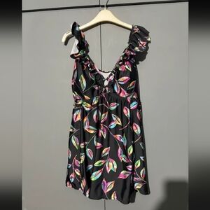 Black Floral Mini Dress